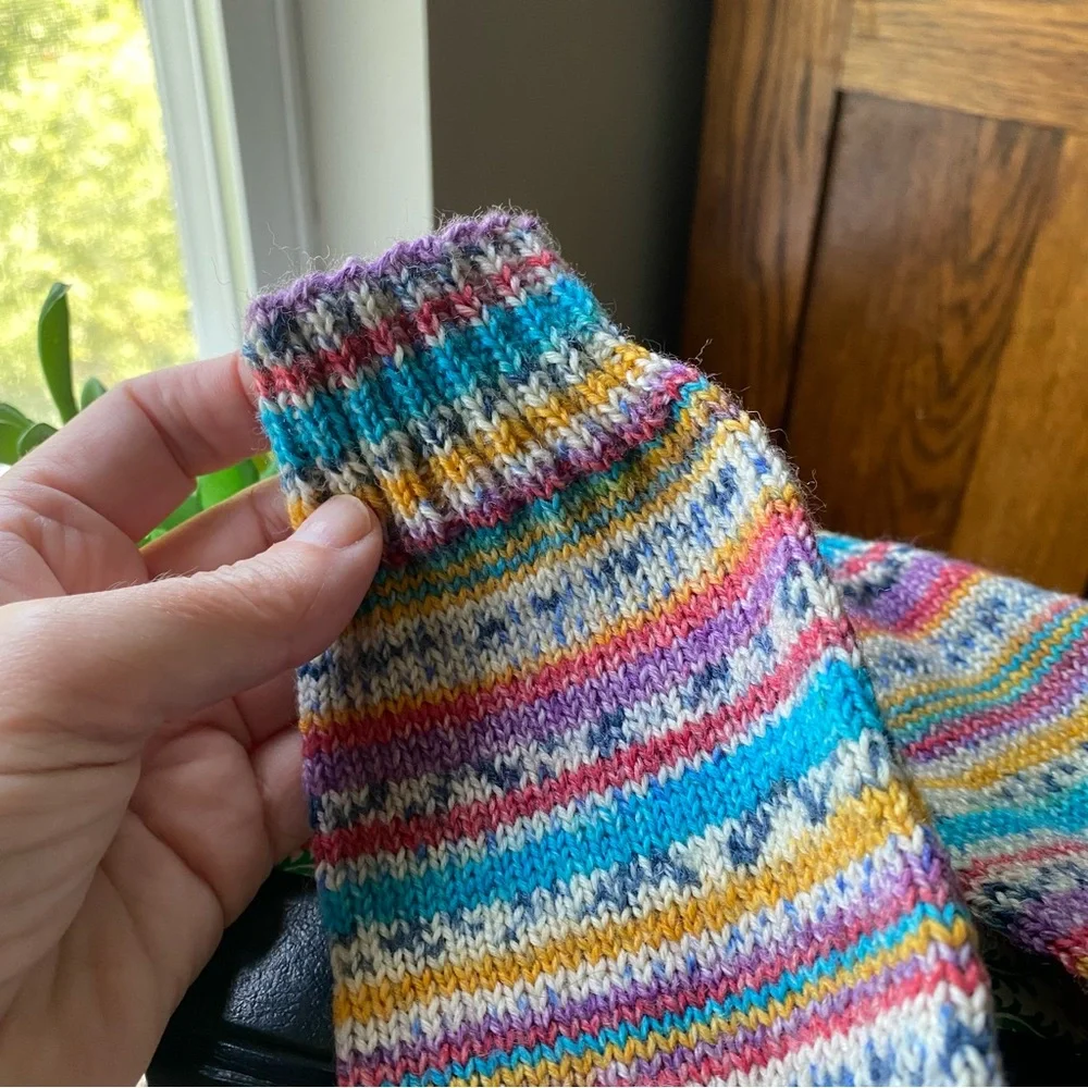 🆕 Multicolor Striped Womans Wool Blend Socks NEW